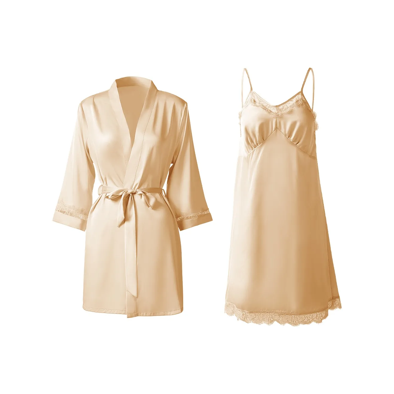 Городская красота Pajama Комплект Элегантный Кружевной Отделка Топ на Бретелях Охлаждающий Шелковистый Удобный Минималистский стиль Женский 2 Штуки