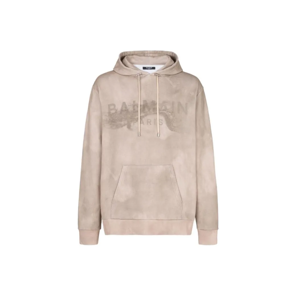 BALMAIN Desert Logo Printed Drawstring Hoodie