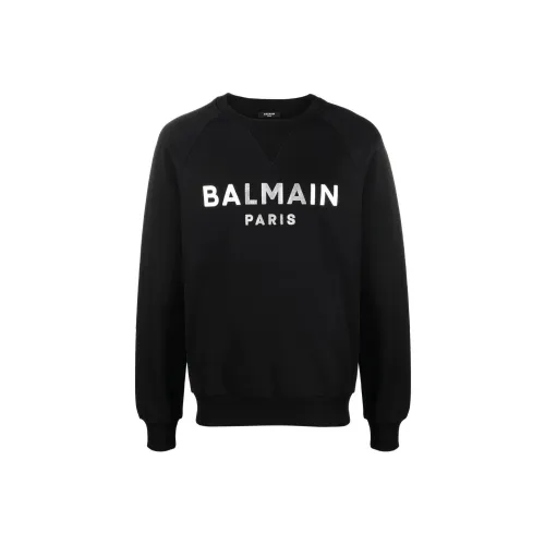 BALMAIN Черно-серебристые Мужские Свитшоты