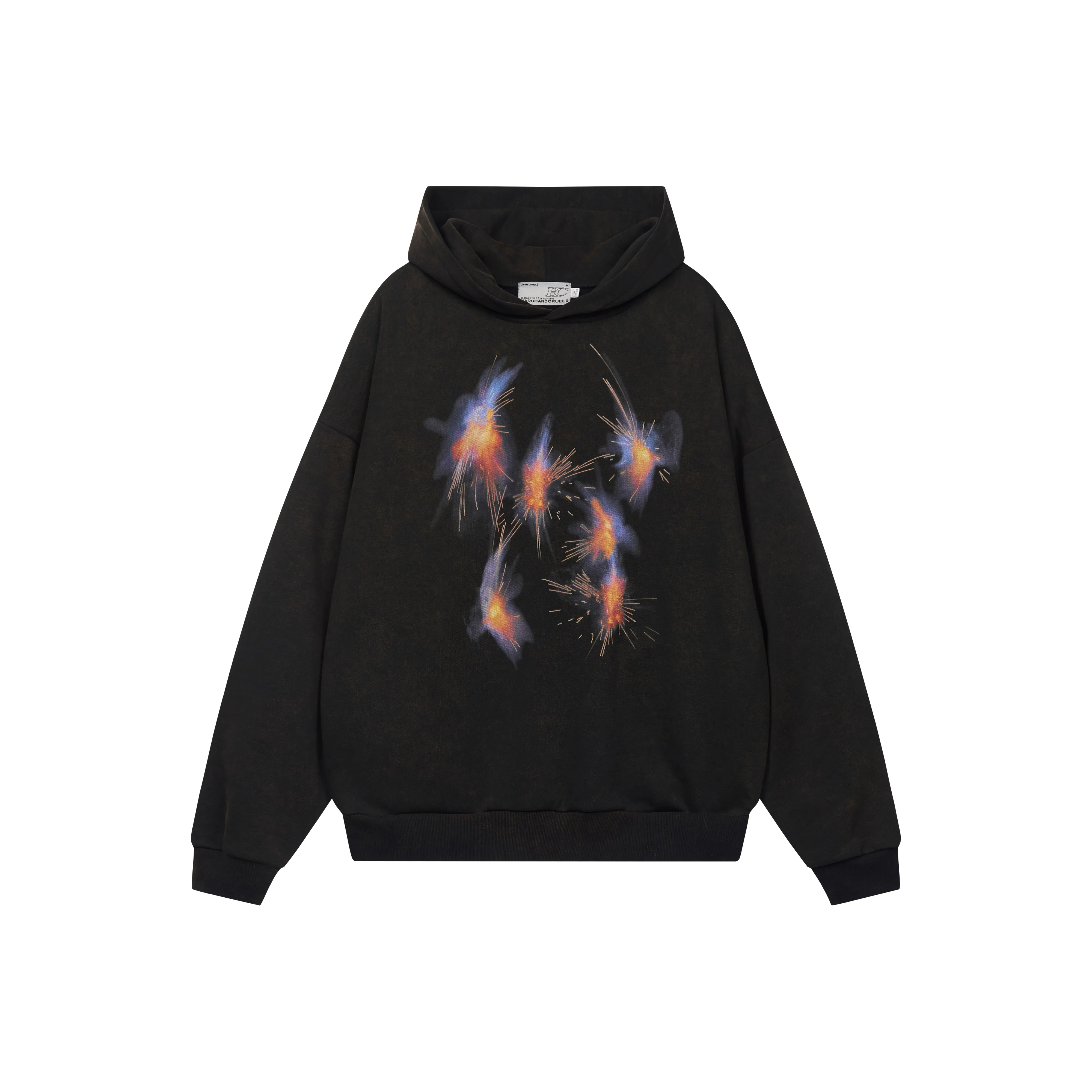 HARSH AND CRUEL SS23 Свитшот Унисекс Выстиранный Черный