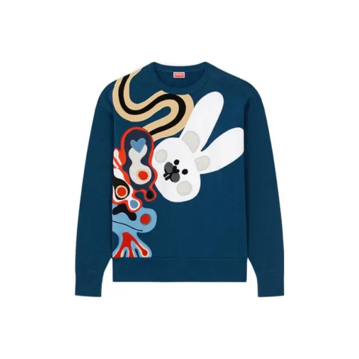 KENZO SS23 Lunar Year Свитшот Мужской Утка Яйцо Циановый