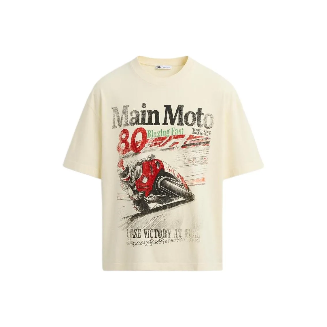 ZARA Белая Мужская T-рубашка