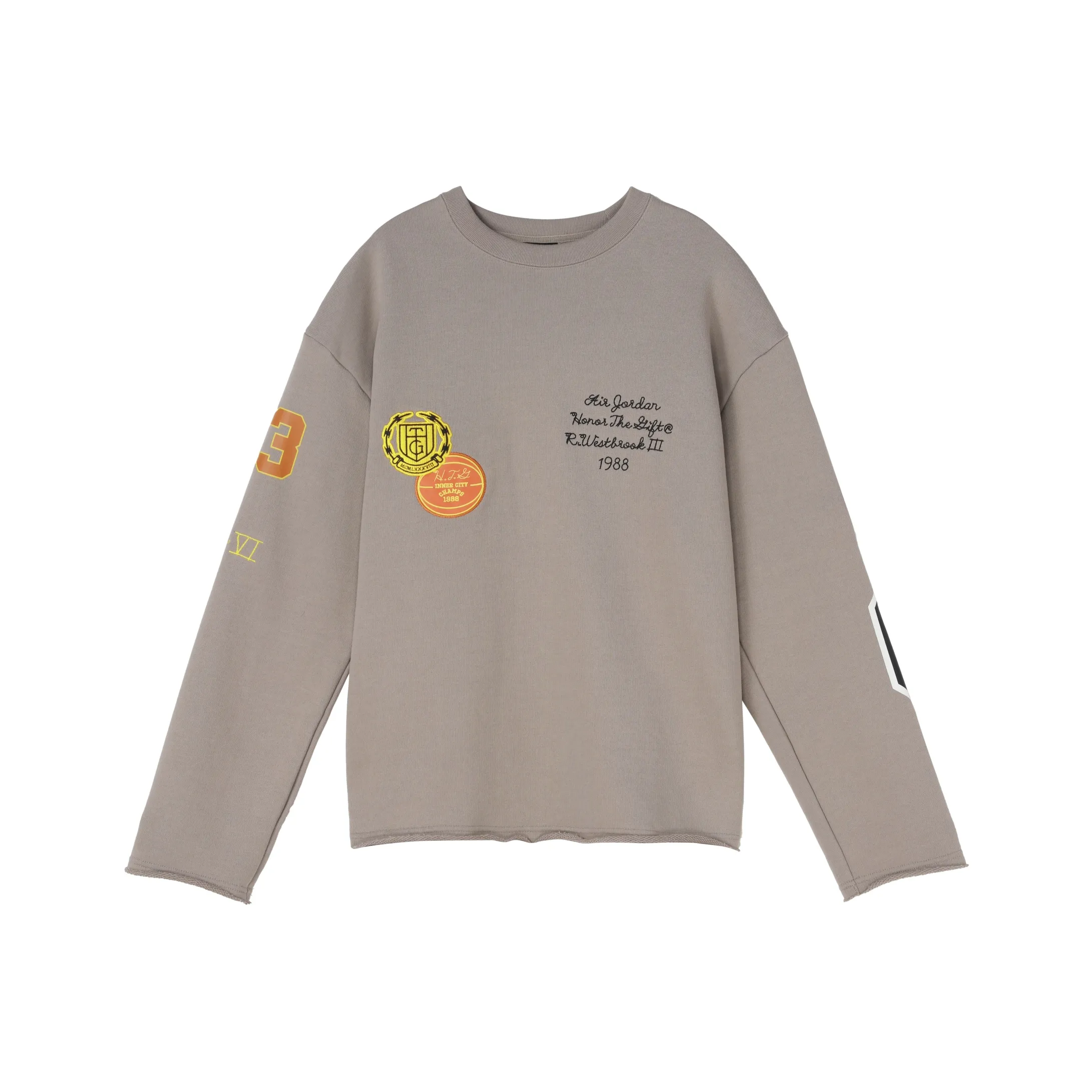 Jordan x HTG SS23 Толстовка Азиатская версия Мужской Серый