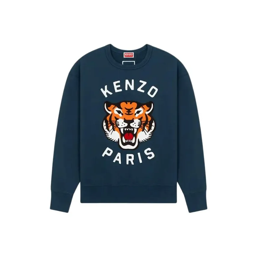 KENZO Вышитый OVERSIZED Унисекс Толстовка Унисекс Синий