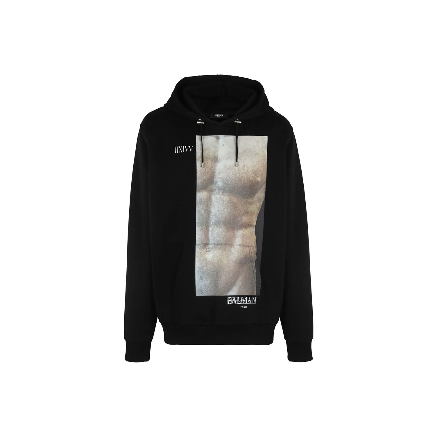 BALMAIN Graphic Printed Drawstring Hoodie