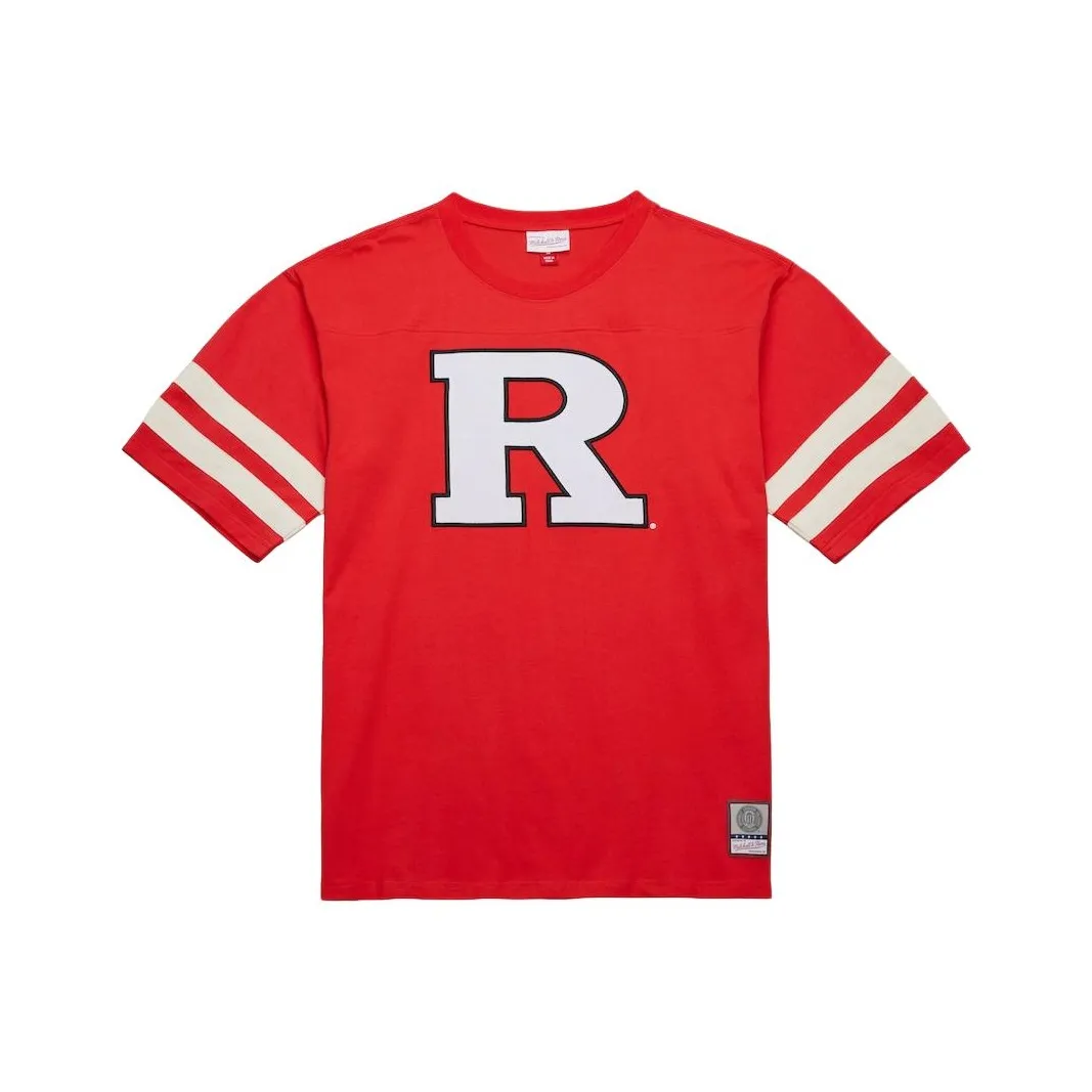 MITCHELL NESS x NCAA Scarlet Knights Мужская тяжелая рубашка с плечами алого цвета