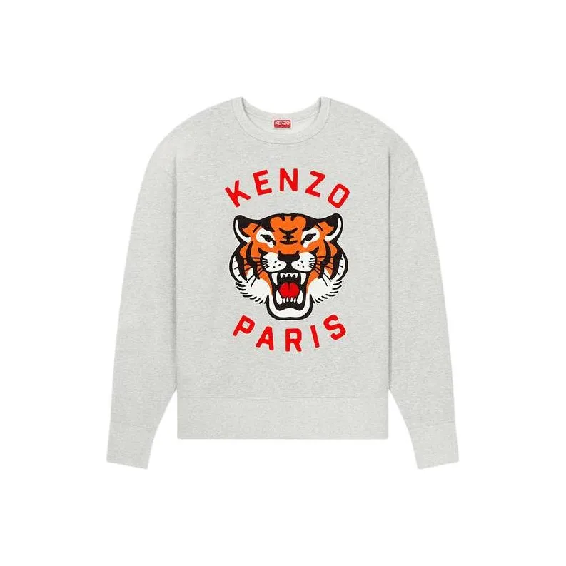 KENZO Вышитый OVERSIZED Унисекс Толстовка Унисекс Серый