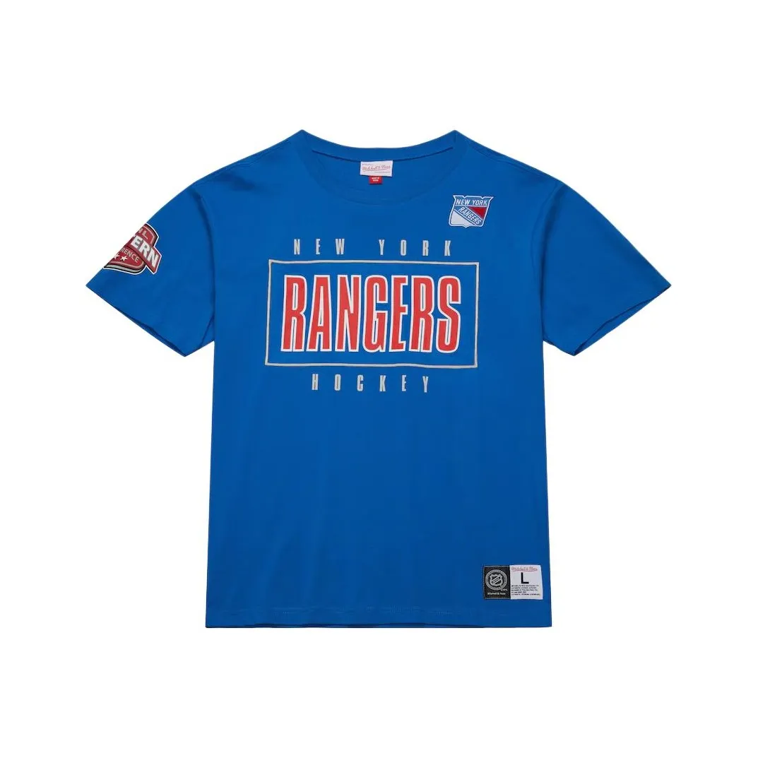 MITCHELL NESS x NHL Королевский New York Rangers Команда OG 2,0 Премиум Футболка Мужская Синяя