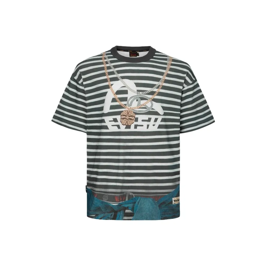 EVISU T Shirt Men's All Over Charcoal Gray