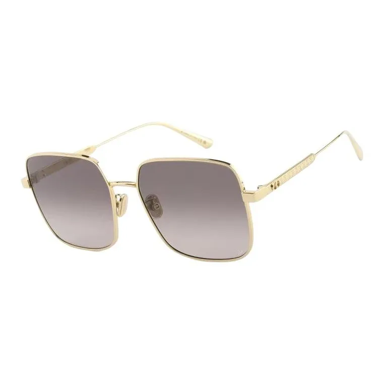 DIOR Metal Square Sunglasses Women's Gold