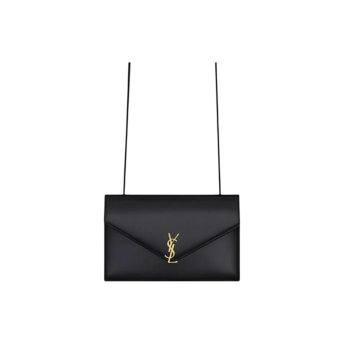 SAINT LAURENT ENVELOPE Calfskin Crossbody Bag Shoulder Bag Women's Black