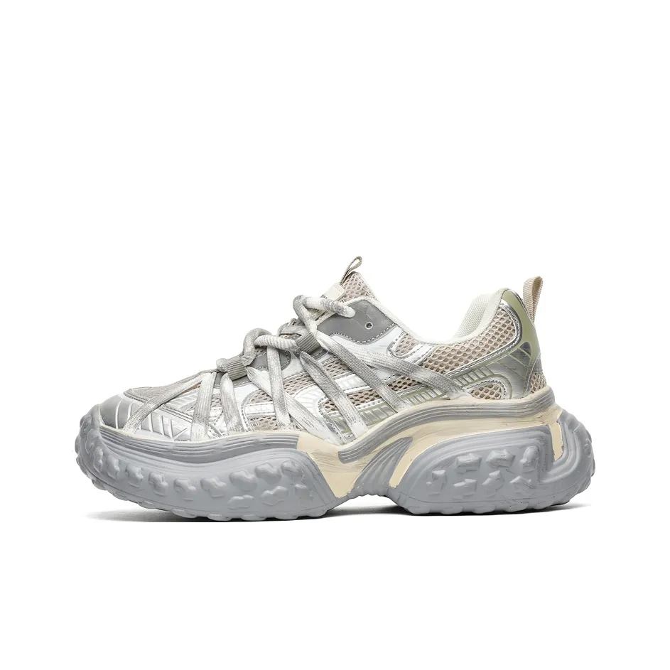 BANGNEY Lace Up Paris Style Abrasion Resistant Breathable Height Increasing Low Top Chunky Sneakers Unisex