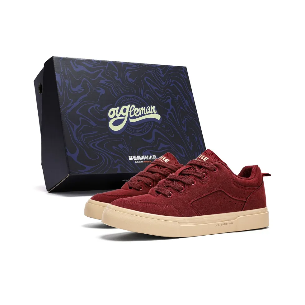OUGLEMEN Red Snake Welcoming Spring Collection Низкие кроссовки для скейтбординга Men's Box