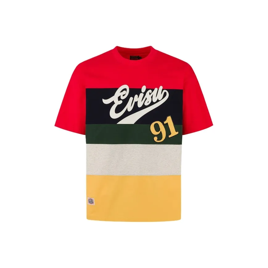 EVISU SS25 T Shirt Men's Multicolor Stripes