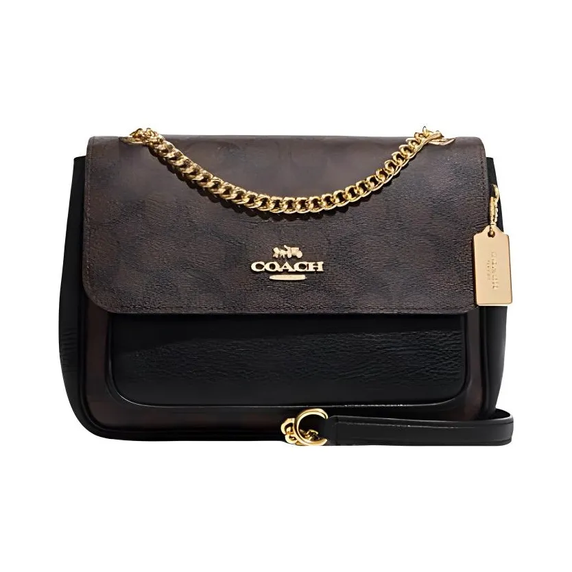 COACH Klare Коровья кожа с искусственной кожей сумка через плечо сумка через плечо средний размер женская темно-коричневый