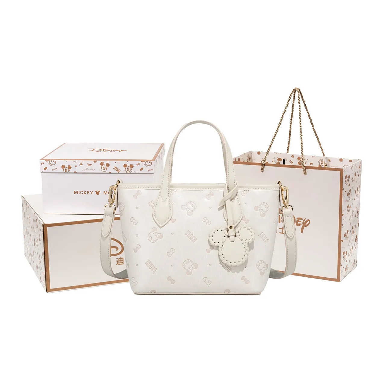 Disney Mickey Series ПУ (полиуретан) Маленькая сумка-тоут сумка через плечо сумка на плечо стандартная женская розовая белая