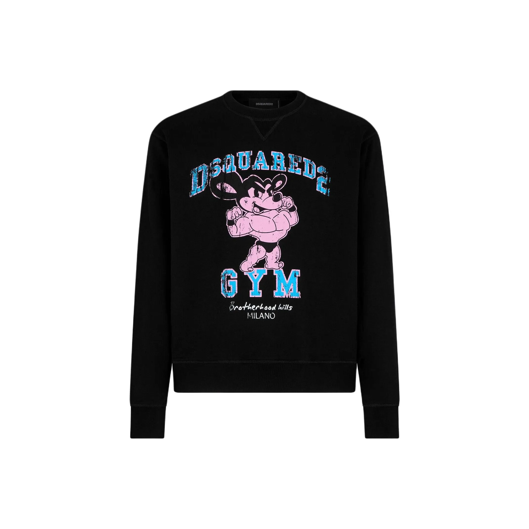 DSQUARED 2 SS24 Спортивный прохладный свитшот Crewneck худи мужской черный