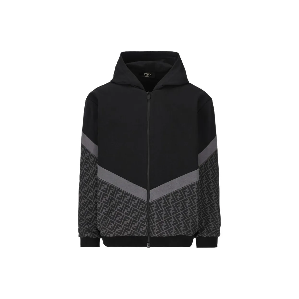 FENDI Ff Motif Zip Up Hoodie
