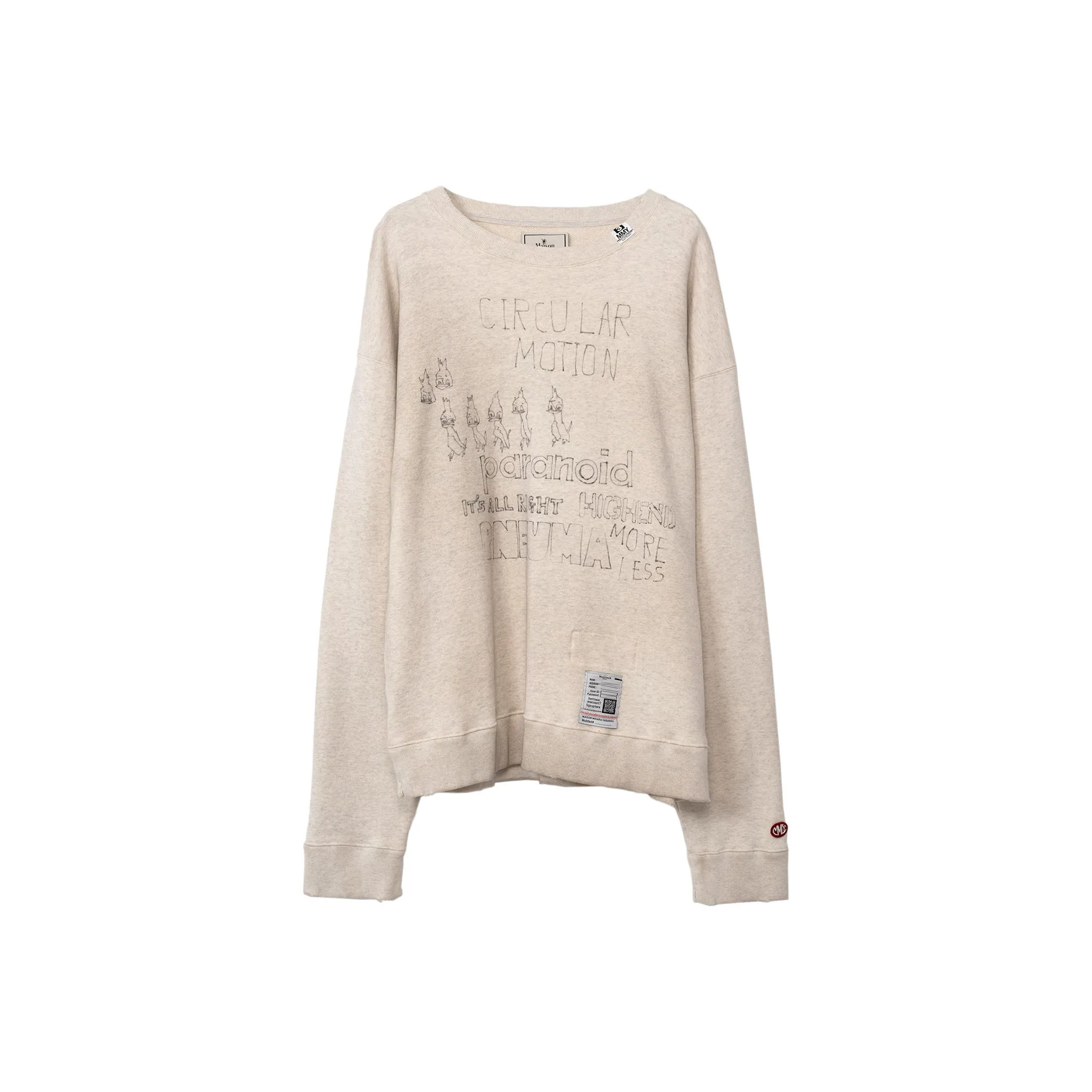 Maison Mihara Yasuhiro Graphic Printed Crewneck Sweatshirt