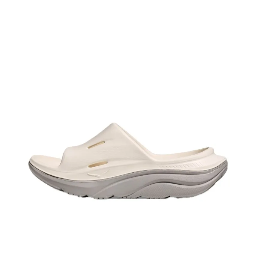 HOKA ONE ONE Ora Recovery Slide 3 Антизапахивающие Слипоны Унисекс Белый Серый