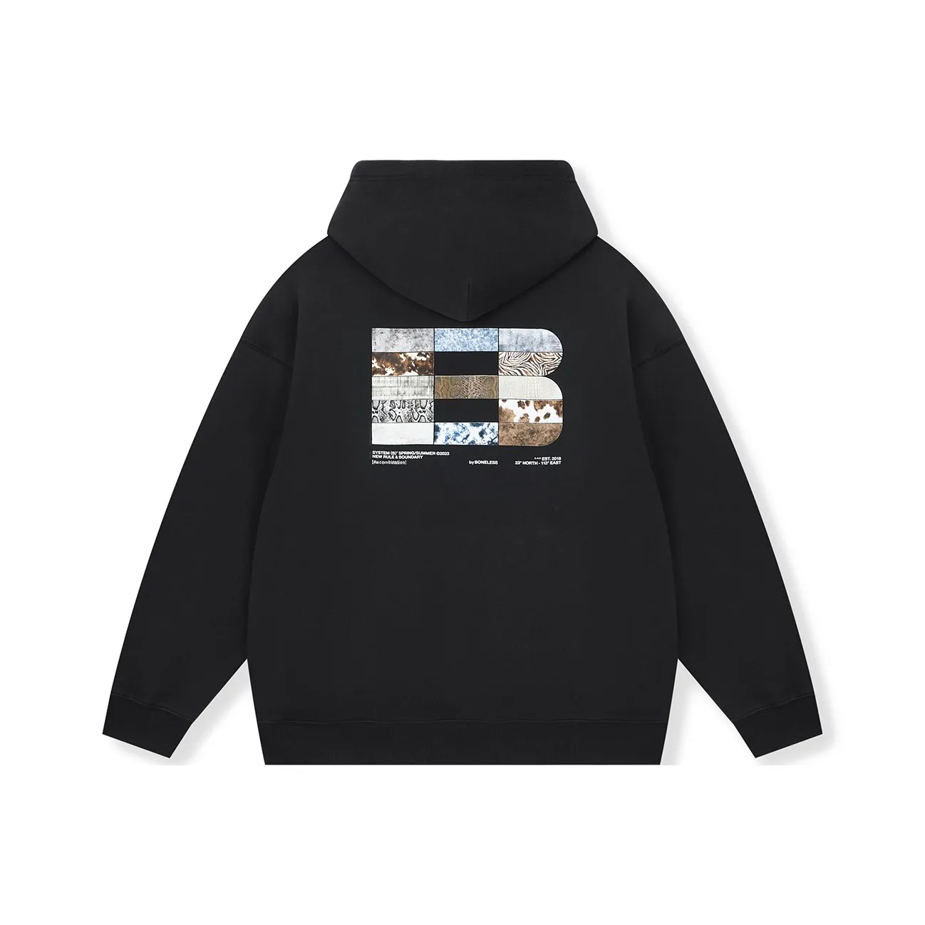 BONELESS Hooded Loose Fit Sweatshirt Spring And Autumn Unisex