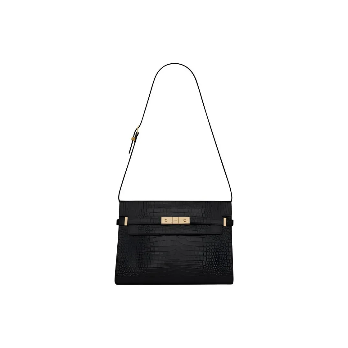 SAINT LAURENT MANHATTAN Calfskin Shoulder Bag Crossbody Bag Medium Size Women's Black