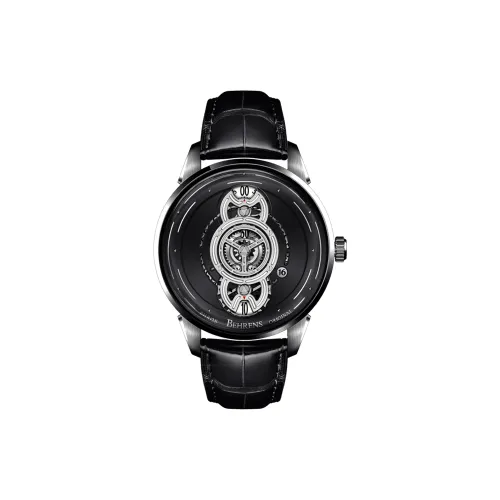 BEHRENS Автоматический Механический Movement Унисекс Star Voyager Collection Часы 42mm*12,5mm*23mm Черные