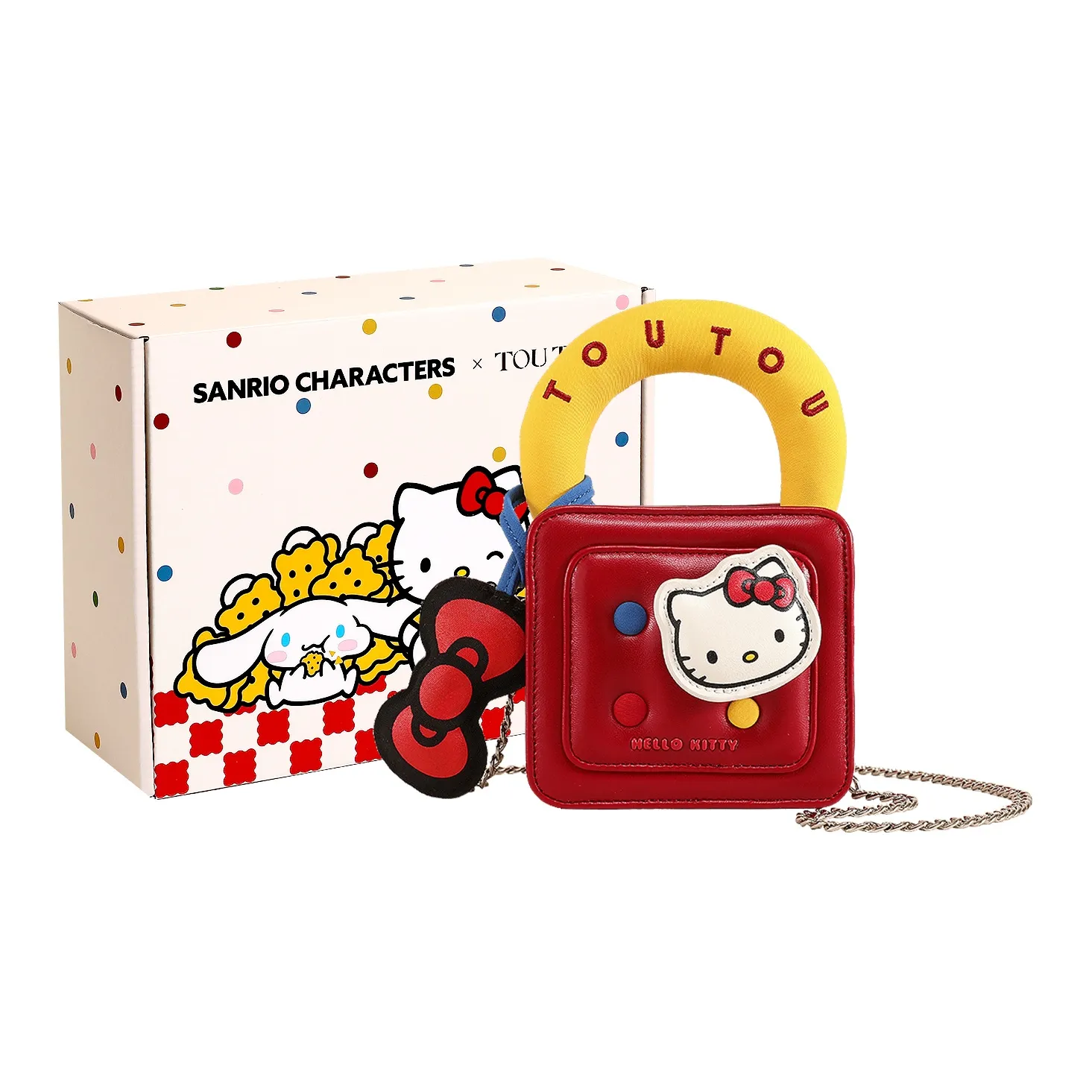 TOUTOU Sanrio Collaboration Hello Kitty PU Handbag Mini Women's Cherry Red