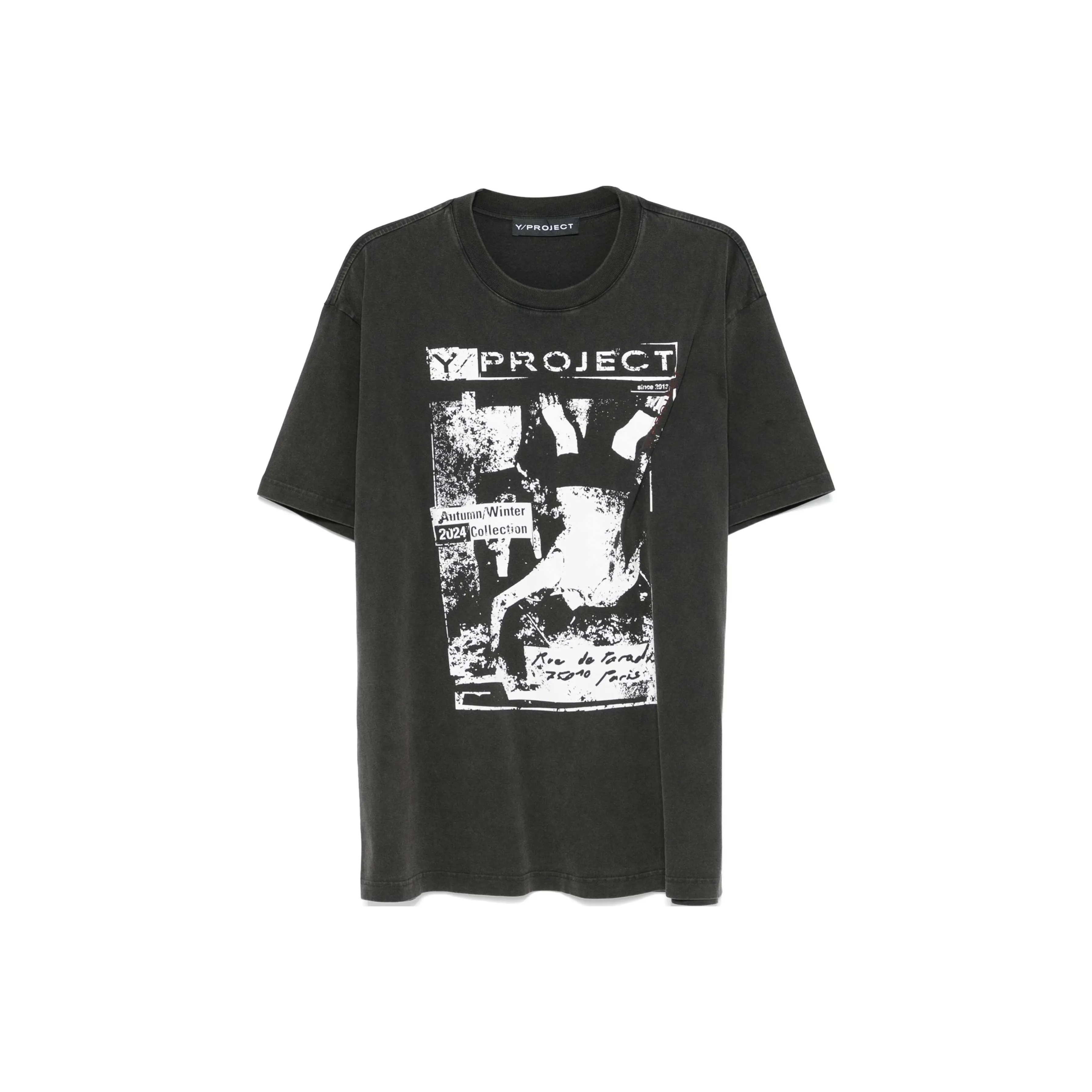Y/Project Rock Band Print Pinched Logo T Shirt