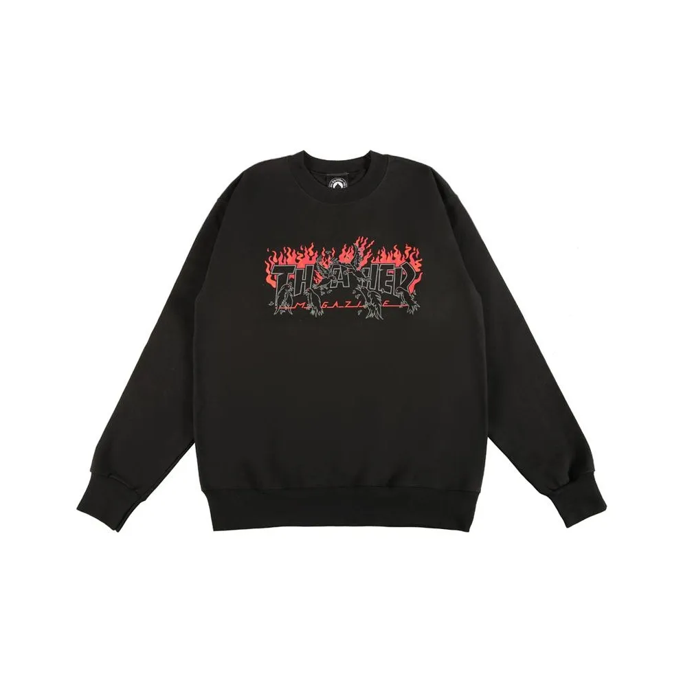 Thrasher Черный Унисекс Свитшоты