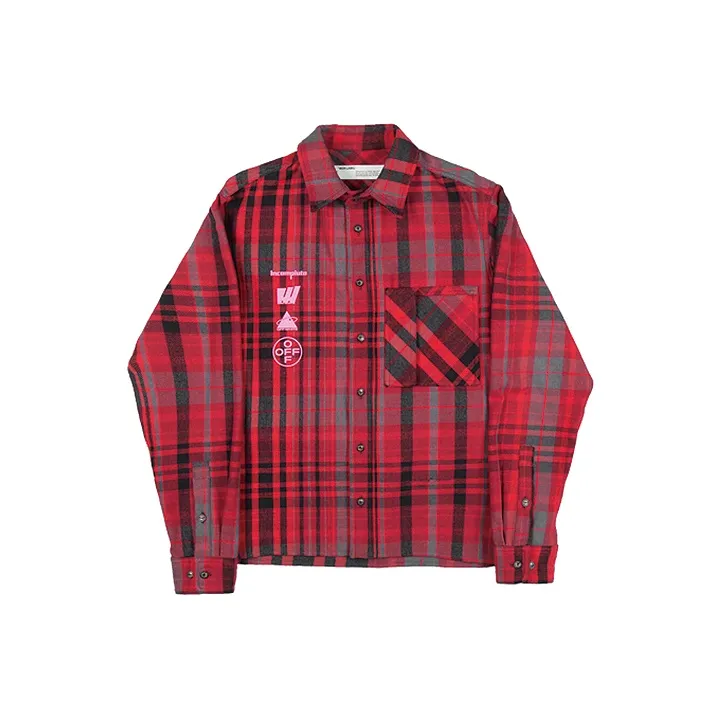 OFF WHITE Mariana De Silva Checked Cotton Blend Flannel Shirt
