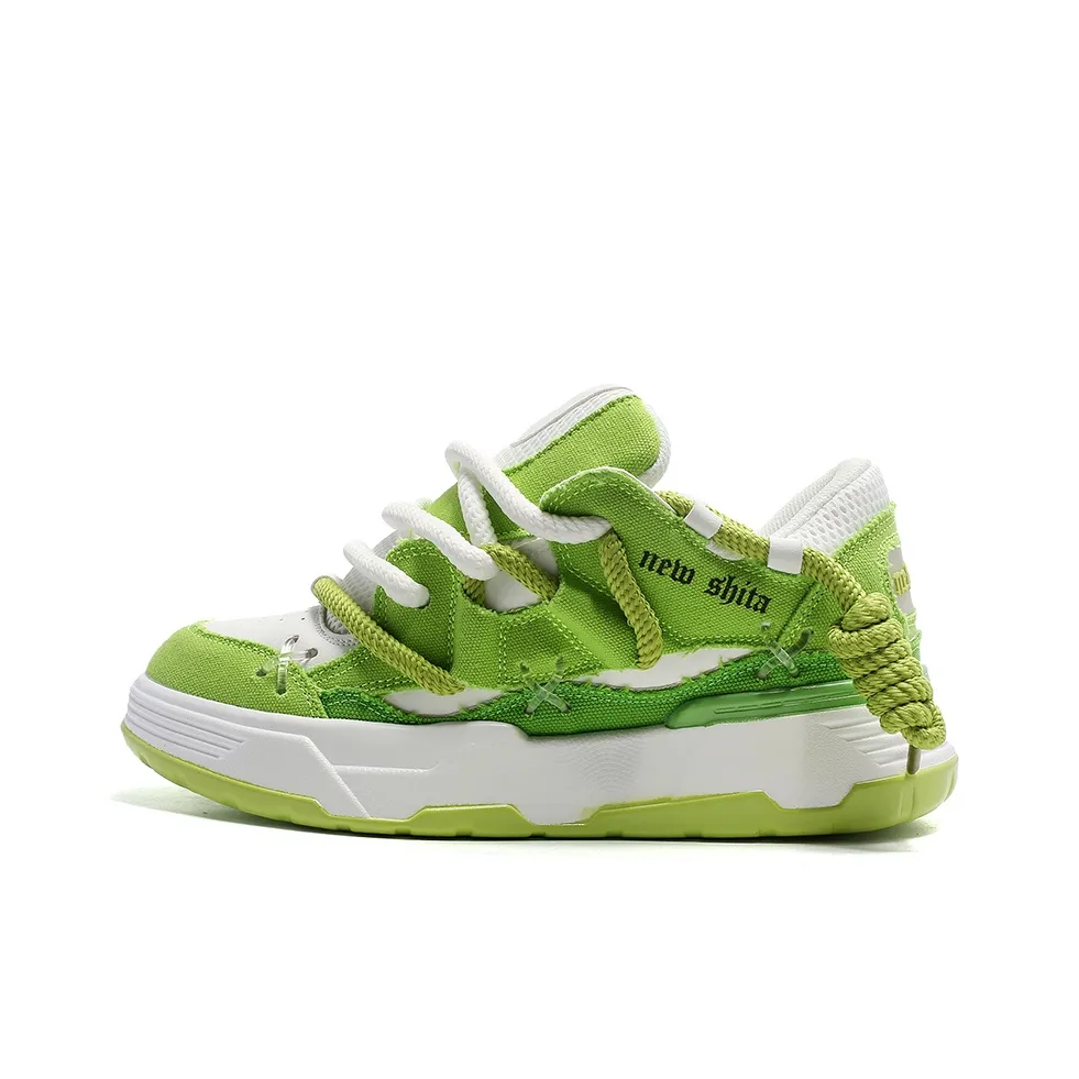 SUPEREDGE Покрытие Slip-Resistant и Abrasion-Resistant Низкие Кроссовки для Скейтбординга Унисекс Неоново-Зеленый