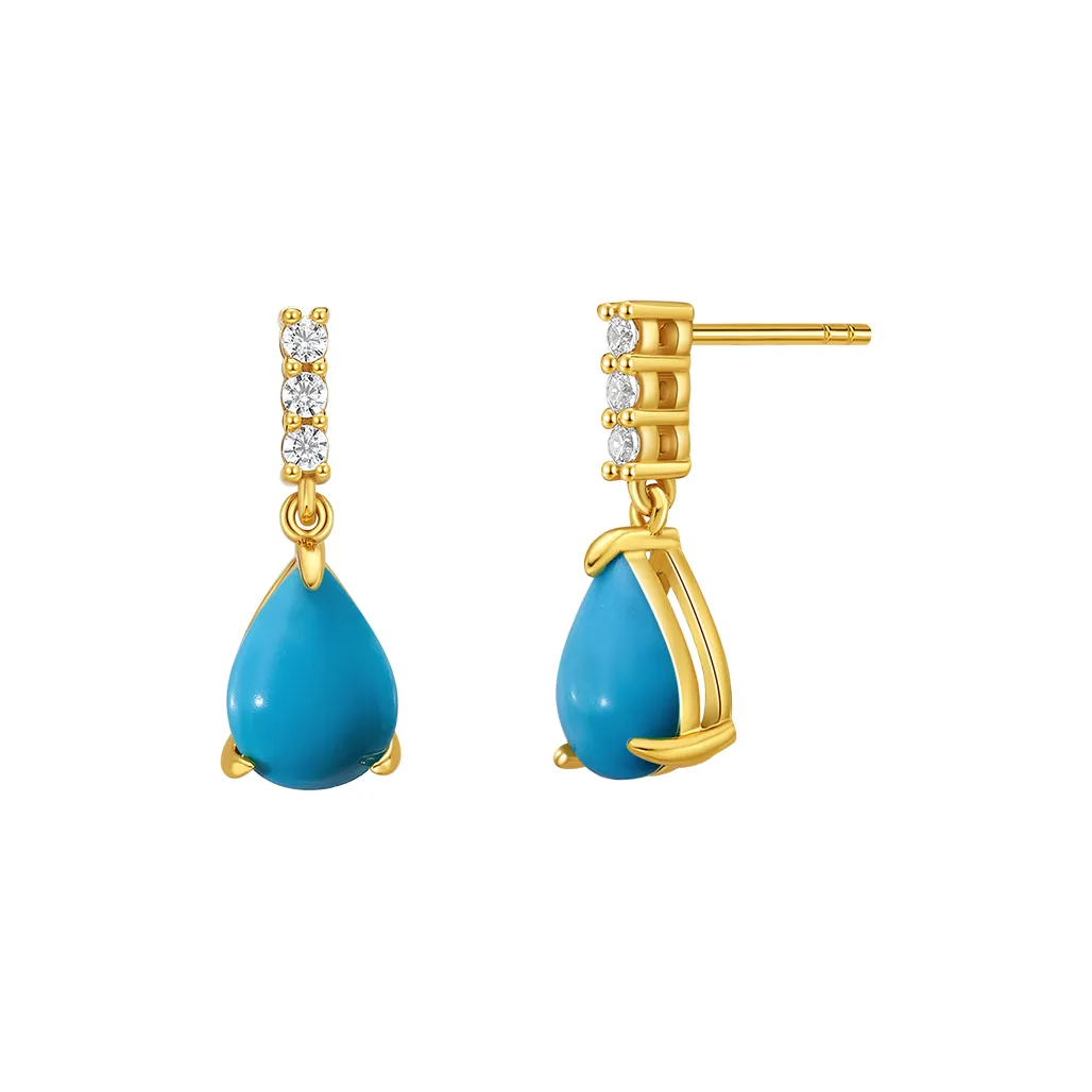 ME LUXE Turquoises Stud Earrings, Fashionable And Elegant Jade Earring Women's