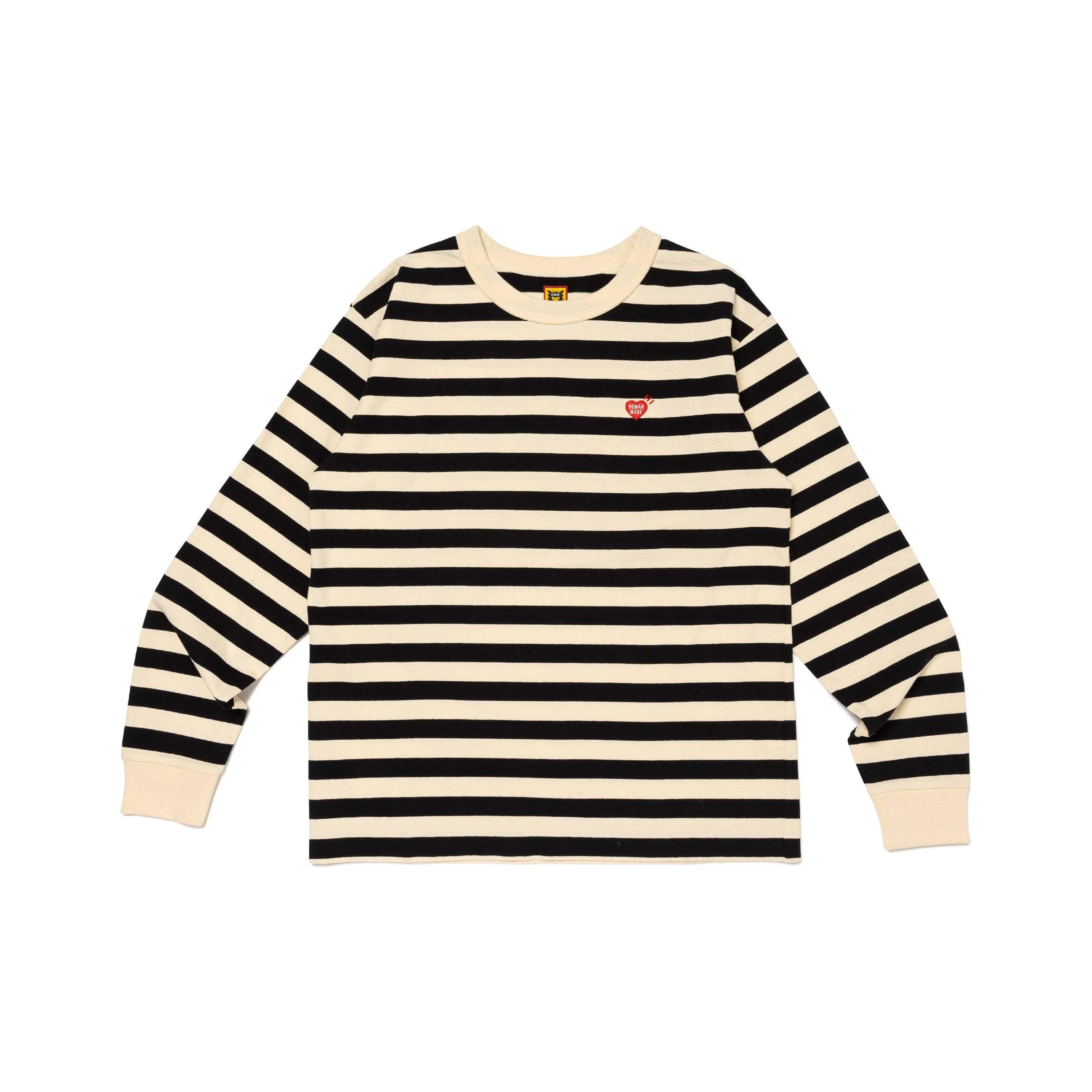 HUMAN MADE Heart logo Striped Long sleeve T shirt