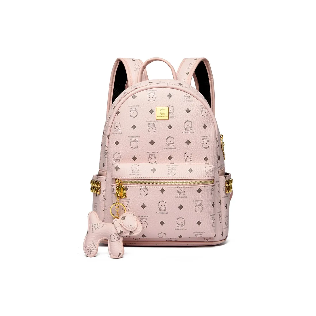 MINIPUDING Нейлон Рюкзак Стандартный Женский Бежевый Розовый Белый Черный Желтый