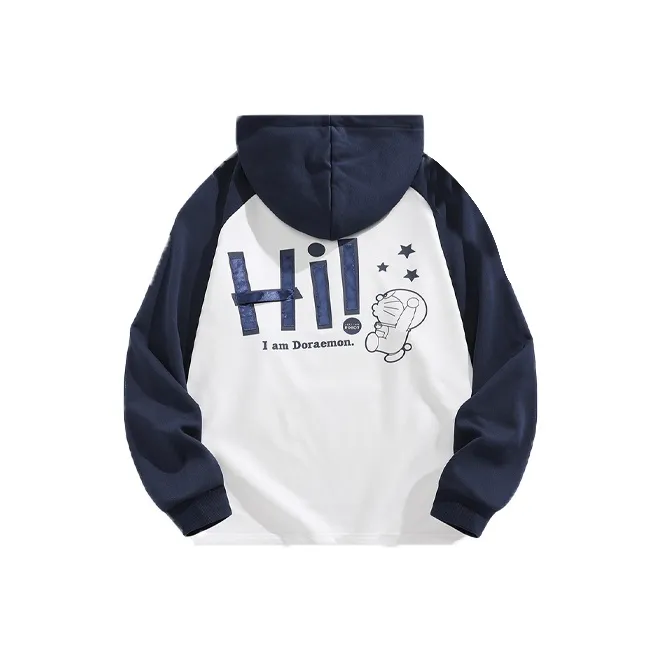 DoraemonA С капюшоном свободный крой большой размер длинный рукав толстовка унисекс