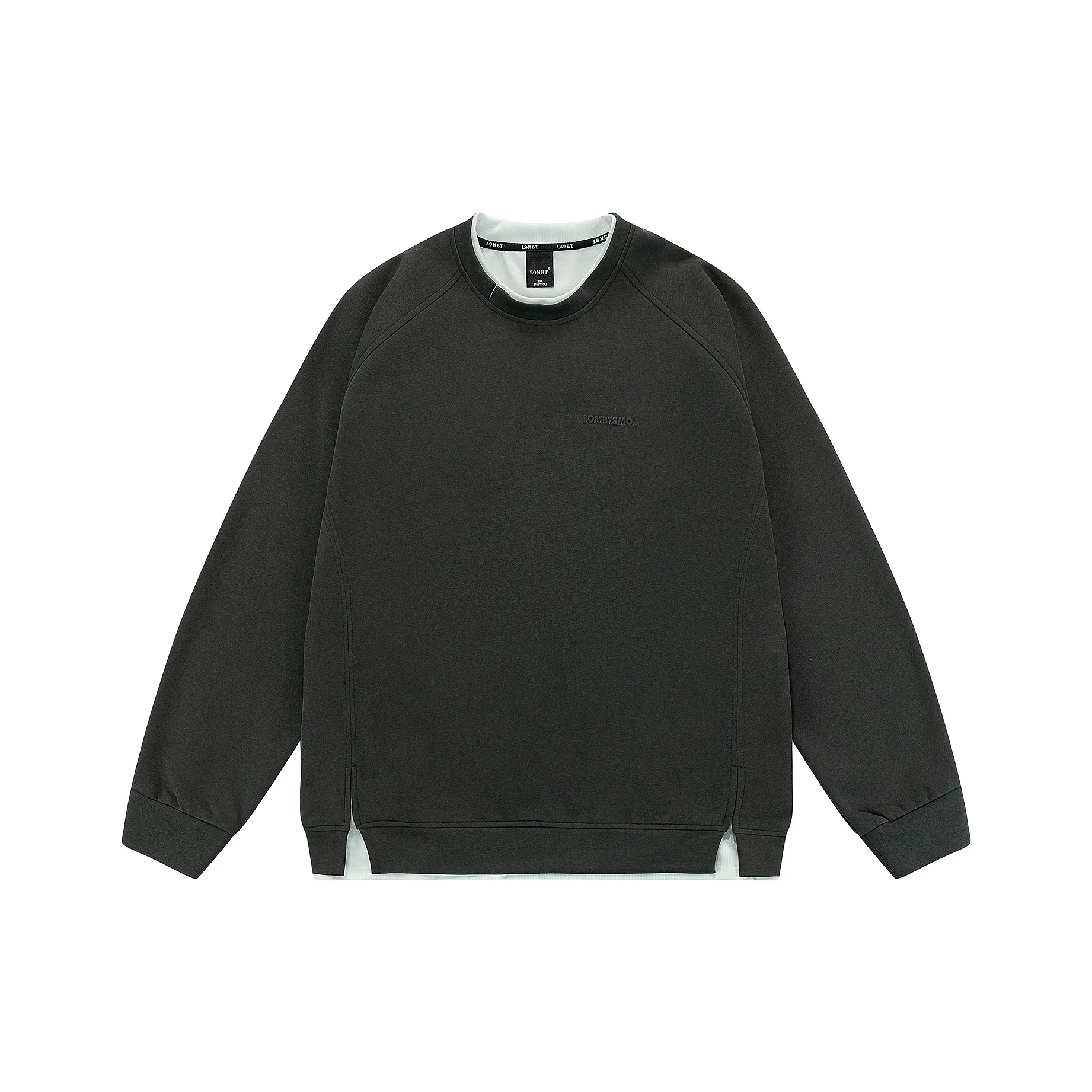 LOMBT Fall Minimalist Structural Mock Two Piece Sweatshirt Unisex