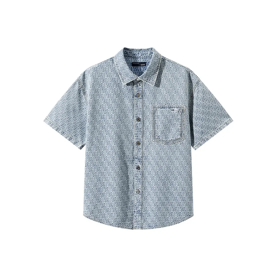 GXG Короткий рукав рубашка мужская синяя