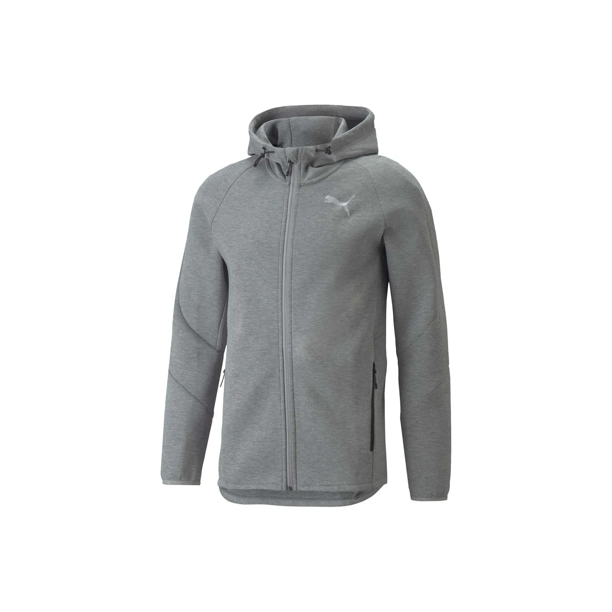 PUMA EVOSTRIPE FULL ZIP HOODIE MEDIUM GRAY HE Sweatshirt Men's Gray