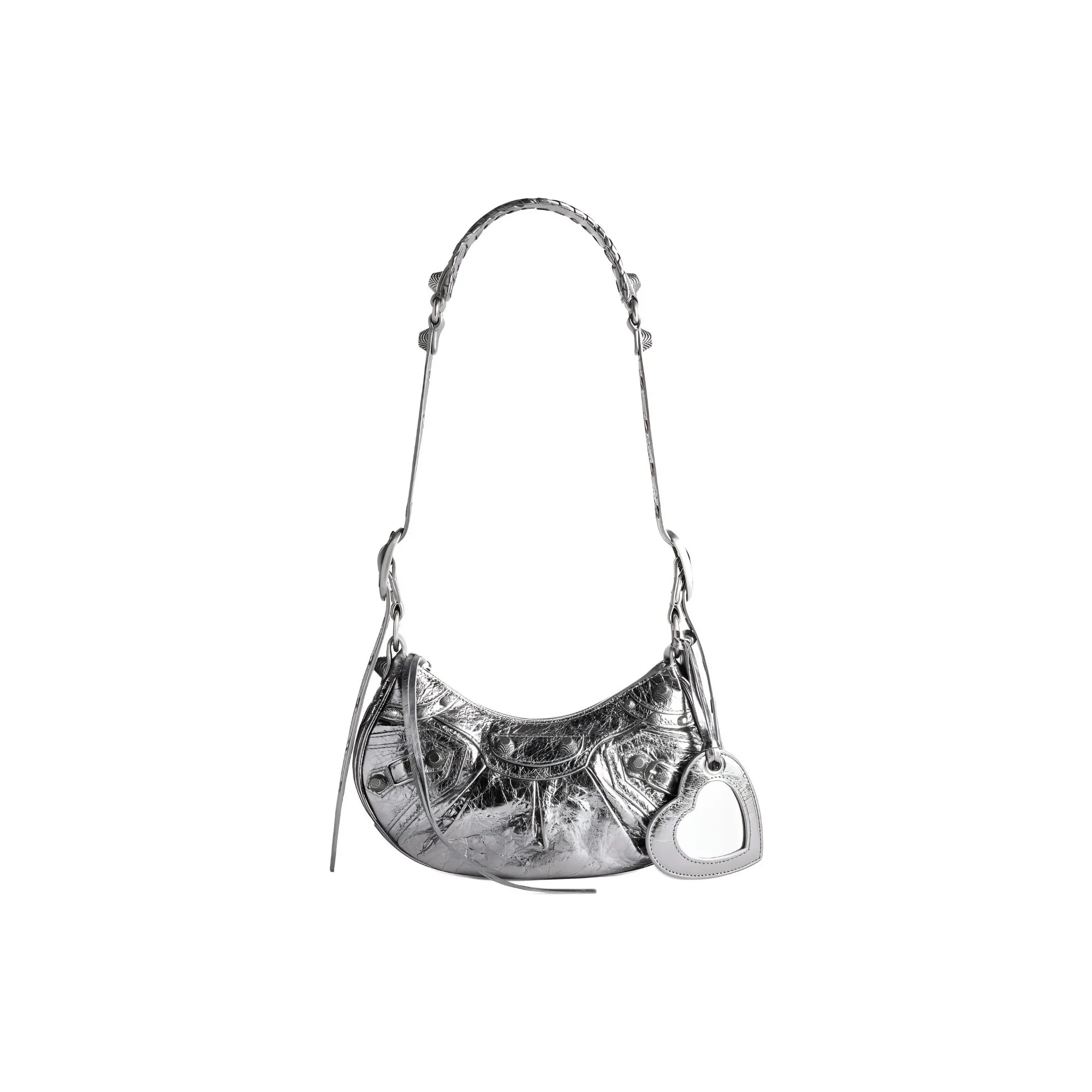 Skull crocodile-effect shoulder bag