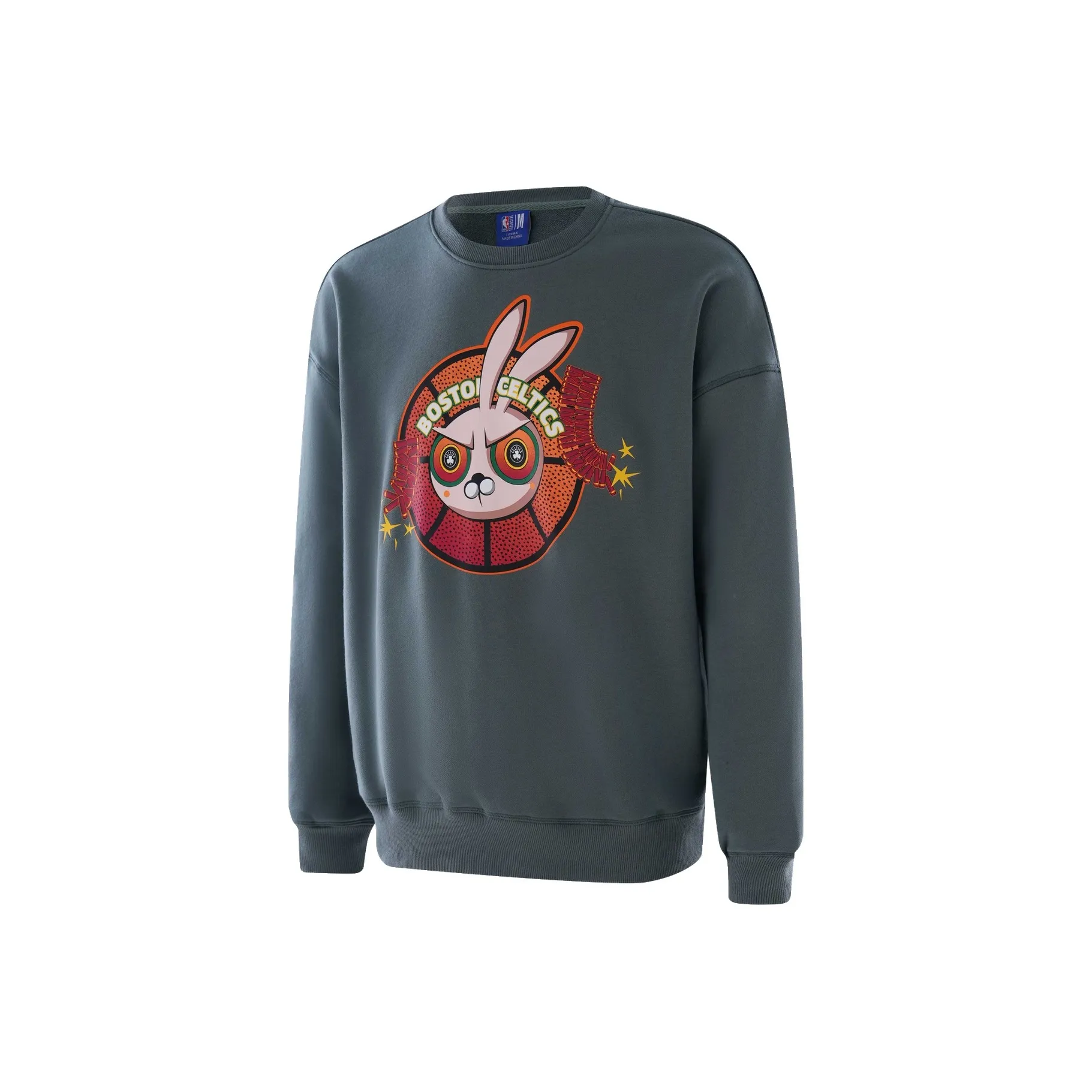 Свитшот NBA с круглым вырезом унисекс зеленый серый