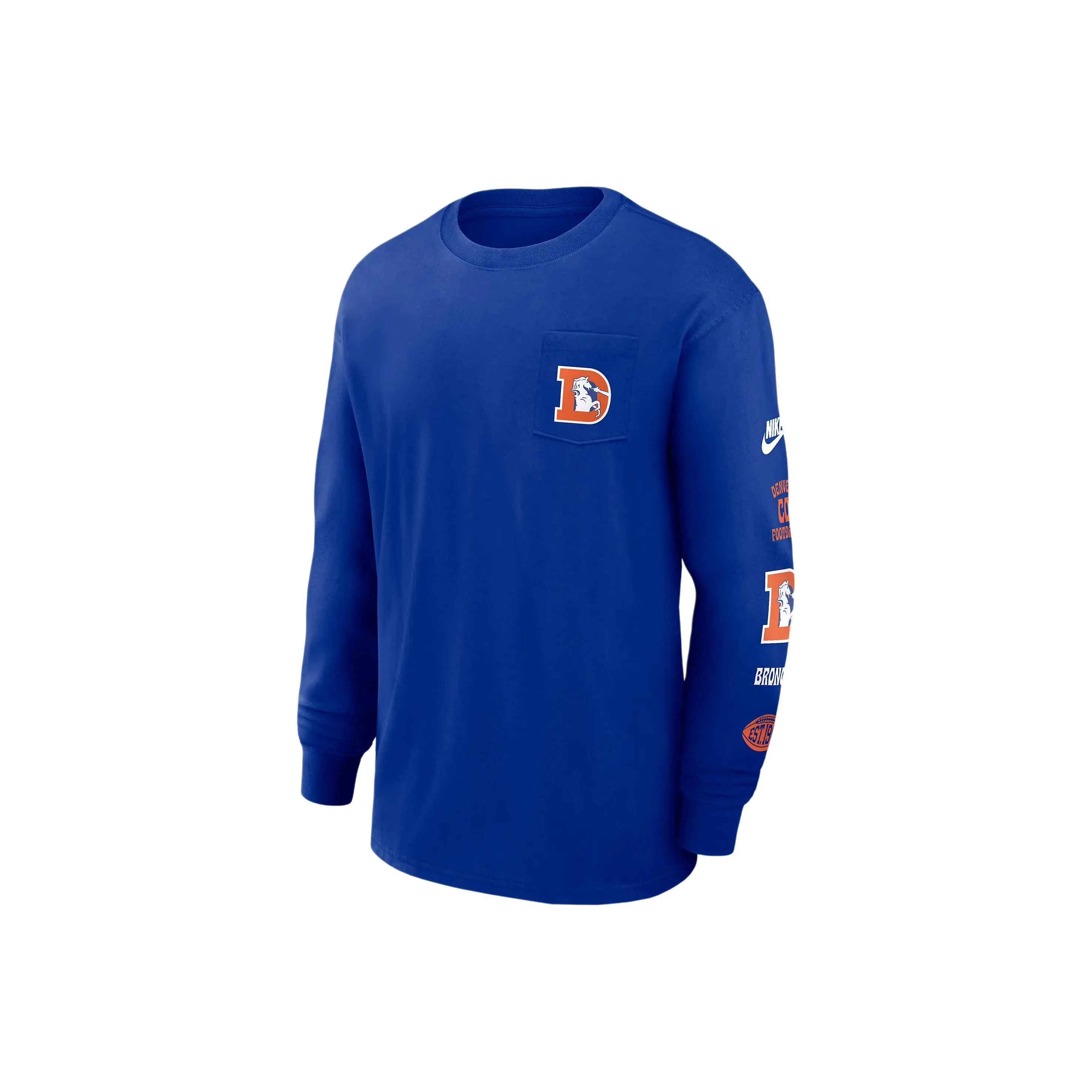 Nike Denver Broncos Rewind Max90 Pocket Men's Nike Nfl Long Sleeve T Shirt
