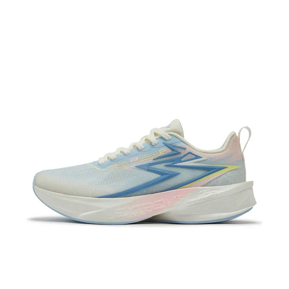 361° Breathable Slip Resistant Low Top Long Distance Running Shoes Women's White Blue