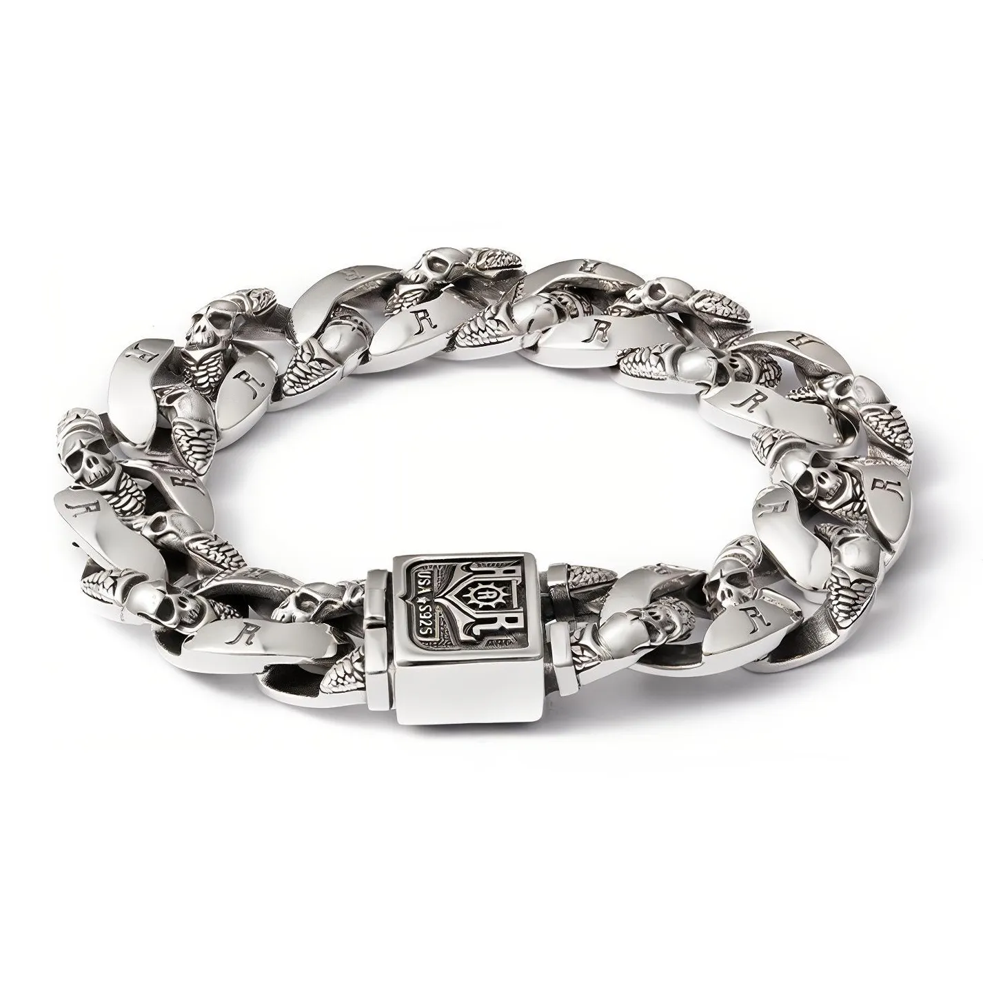ROCK&RIDE 925 Sterling Silver Bracelets Men's
