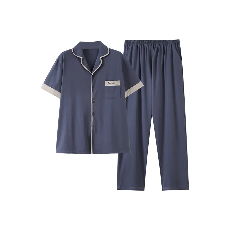FENTENGCARE Pajama Set Men's Navy Blue
