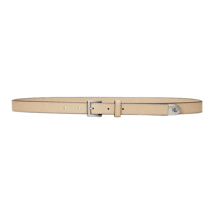 Polo Ralph Lauren Cow Leather Belts Women's Sand Dune Width 2CM