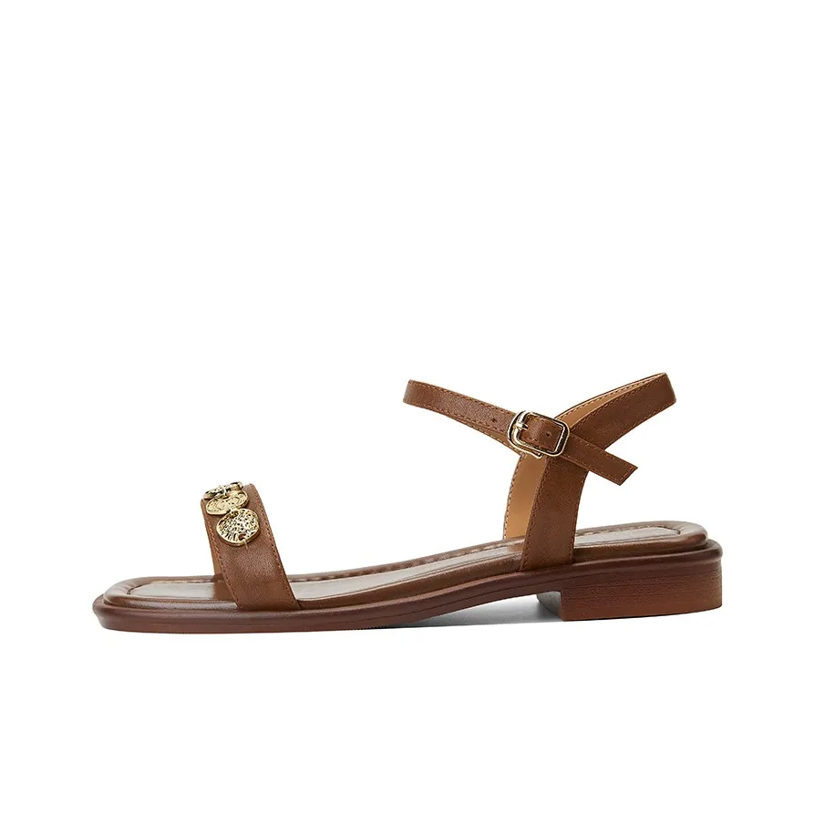 XICUNMINGWU One Ремень Сандалии Женские Коричневый