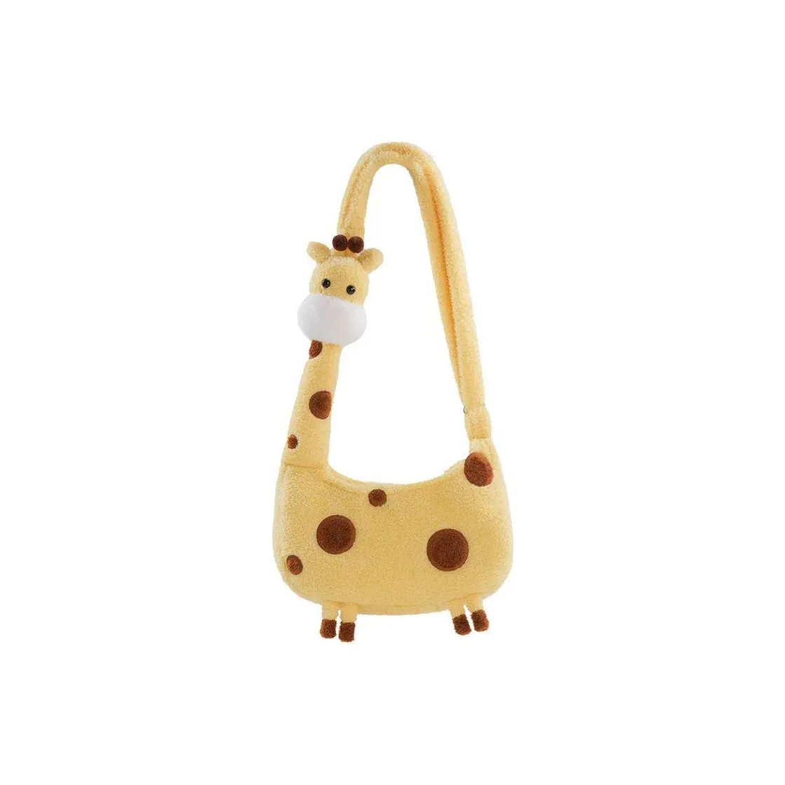 BEERUS Velour Shoulder Bag Unisex Yellow Giraffe