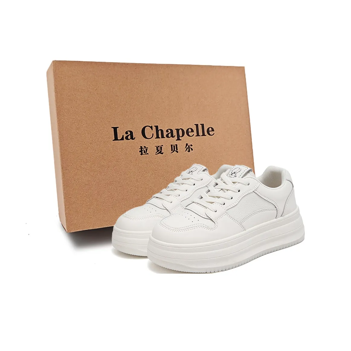 La Chapelle Anti-Slip Wear-Resistant Low-Top Skateboard Shoes Women's Beige