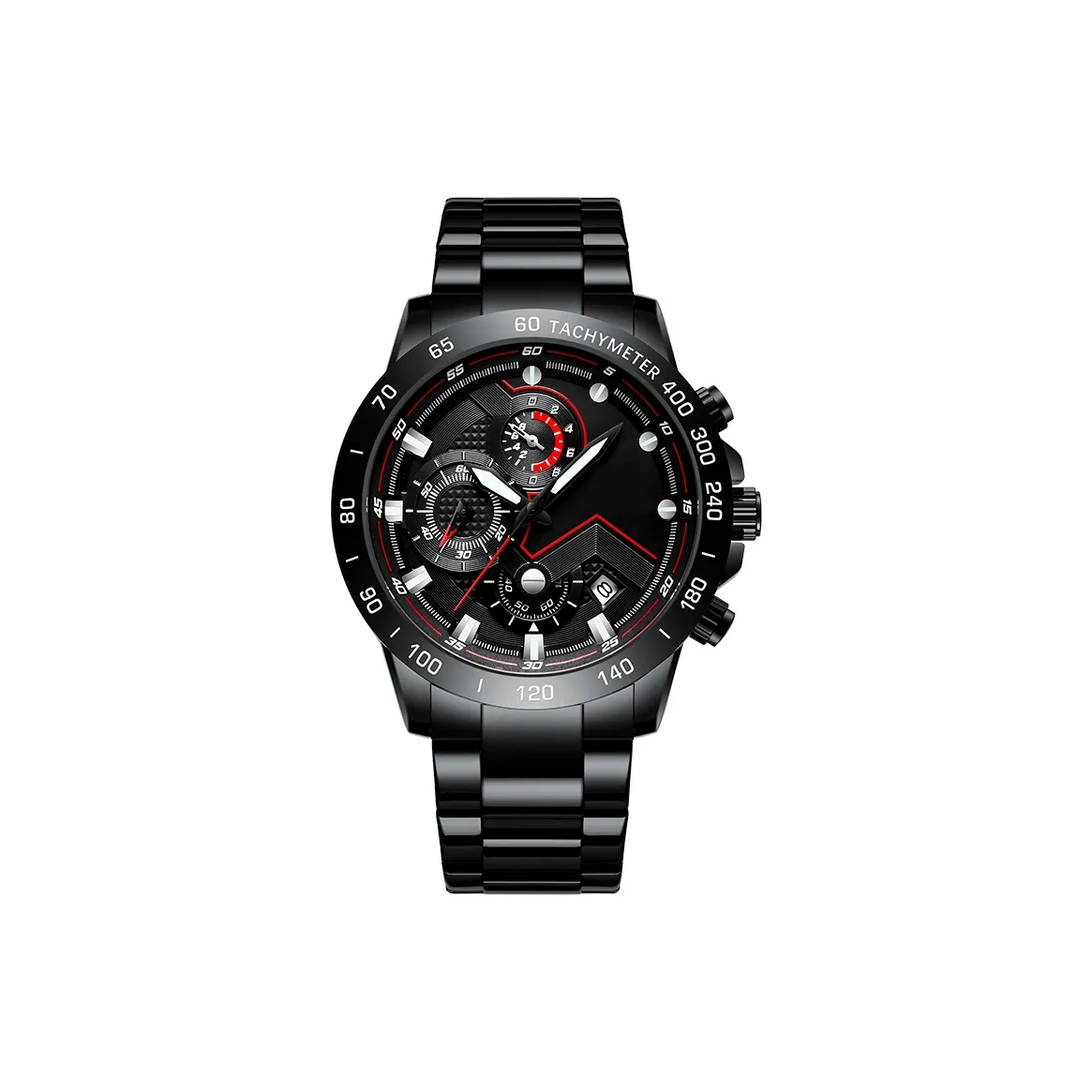 SVJ Механическое механическое часы Стальной ремешок Мужские часы Черный циферблат